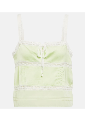 LoveShackFancy Sunny charmeuse lace-trimmed camisole