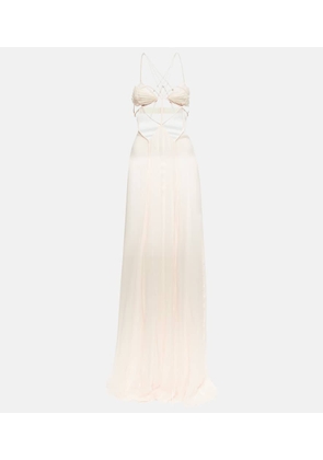 Nensi Dojaka Bridal cutout silk chiffon gown