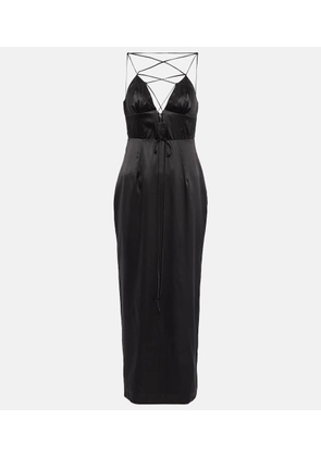 Alessandra Rich Silk-blend satin maxi dress