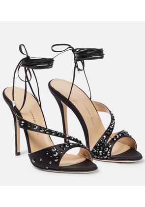 Alessandra Rich Embellished silk satin sandals