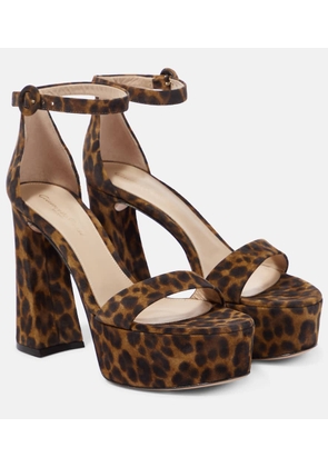 Gianvito Rossi Leopard-print suede platform sandals