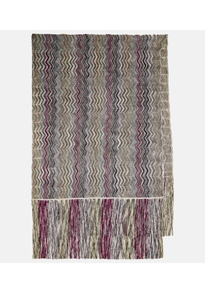 Missoni Zig-zag fringed knit scarf