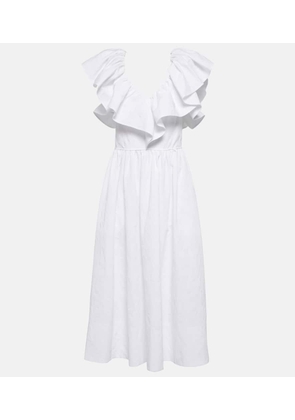 Chloé Ruffle-trimmed cotton midi dress