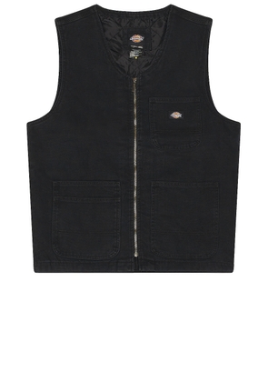 Dickies Duck Carpenter Vest in Stonewashed Black - Black. Size L (also in XL).