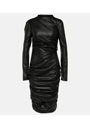 Tom Ford Ruched faux leather midi dress