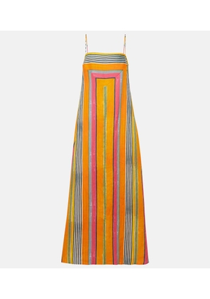Staud Laura striped linen maxi dress