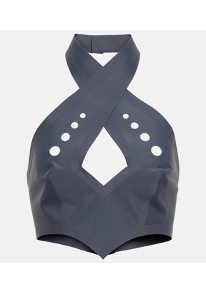 Jean Paul Gaultier Perforated jersey crop top