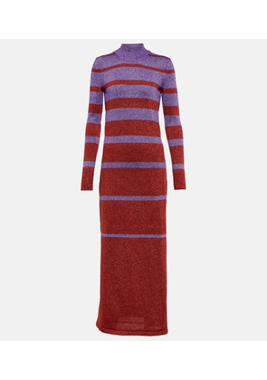 Rabanne Striped metallic knit maxi dress