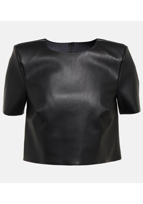 Wolford Faux leather cropped T-shirt
