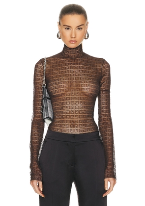 Givenchy Long Sleeve Bodysuit in Dark Brown - Brown. Size XS (also in ).