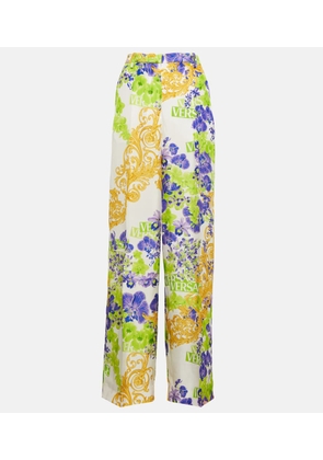 Versace Floral wide-leg pants