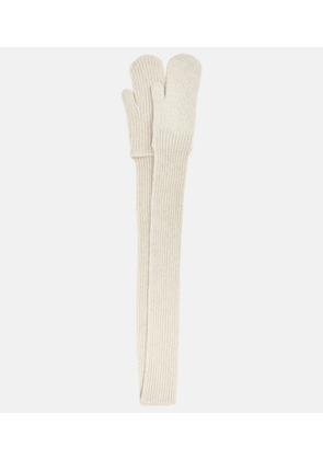 Max Mara Fly ribbed-knit cashmere gloves