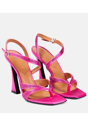 D'Accori Raya crystal-embellished satin sandals