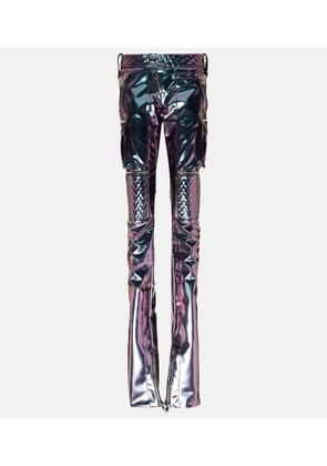 LaQuan Smith Holographic straight-leg cargo pants