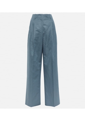The Row Gaugin high-rise cotton and ramie pants