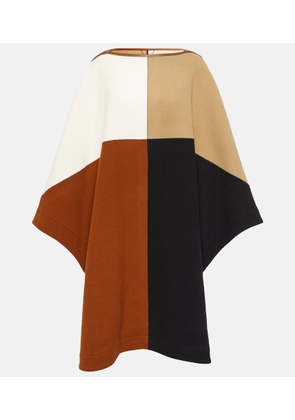 Chloé Colorblocked wool-blend cape