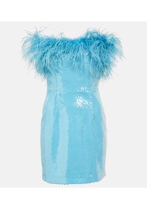 Rebecca Vallance Nicolette feather-trimmed sequined minidress
