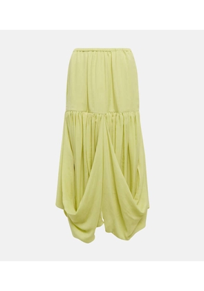 The Row Olwen draped silk midi skirt