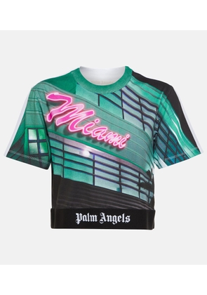 Palm Angels Printed cropped cotton T-shirt