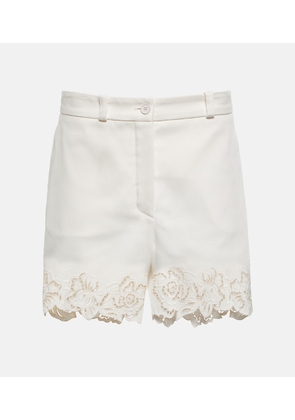 Elie Saab Embroidered cotton shorts