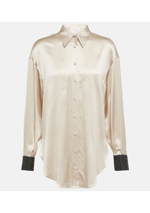 Brunello Cucinelli Silk-blend satin shirt