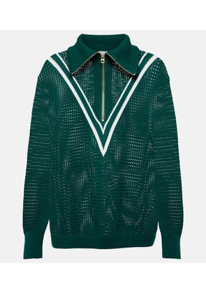 Varley Savannah open-knit cotton polo sweater