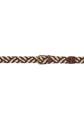 Bode Brown & Off-White Woven Belt