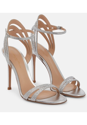 Gianvito Rossi Crystal-embellished leather sandals