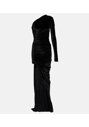 Balenciaga Asymmetric one-shoulder velvet gown