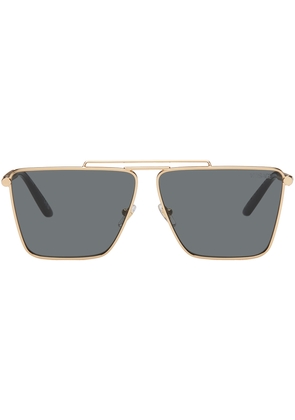 Versace Gold Tubular Greca Sunglasses