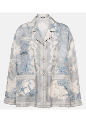 Versace Barocco Sea oversized silk twill shirt
