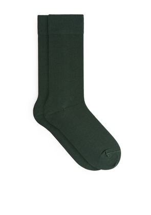 Mercerised Cotton Socks Plain - Green