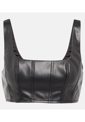 Staud Wells cropped leather-effect top