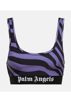 Palm Angels Zebra-print sports bra