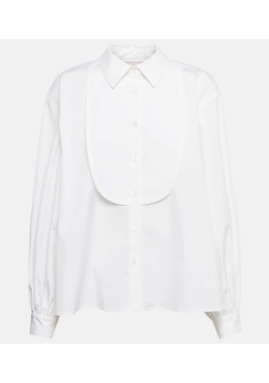 Carolina Herrera Bib-collar cotton poplin shirt