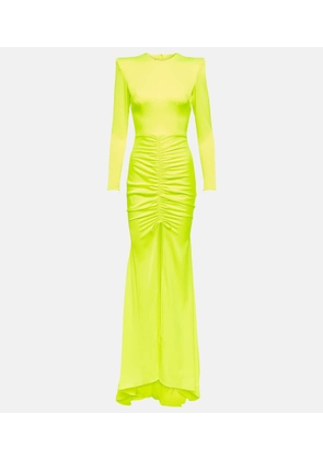 Alex Perry Ruched satin gown