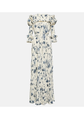Erdem Floral pleated satin gown