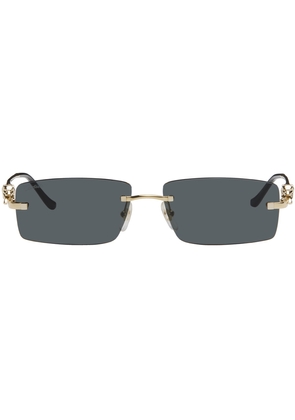 Cartier Gold & Gray Panthère de Cartier Sunglasses