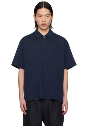 Engineered Garments Navy Two-Button Polo