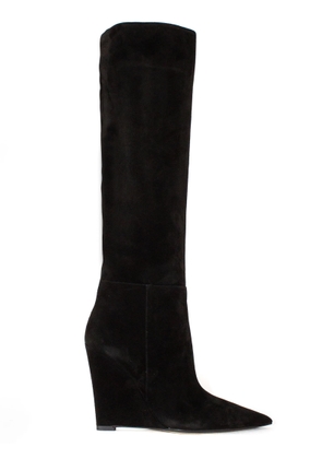 Alevì Black Suede Knee-High Boots