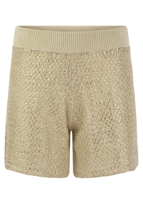 Peserico Shorts In Laminated Linen-Cotton Mélange Yarn