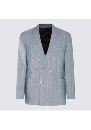 Brunello Cucinelli Light Blue Linen Suits