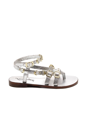 Free People Midas Touch Sandal in Metallic Silver. Size 6.5, 7, 7.5, 8, 8.5, 9, 9.5.