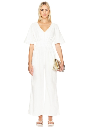 BOAMAR Abbey Jumpsuit in White. Size M, S, XL, XS.