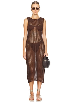 HAIGHT. Luciana Dress in Brown. Size L, S, XL, XS.