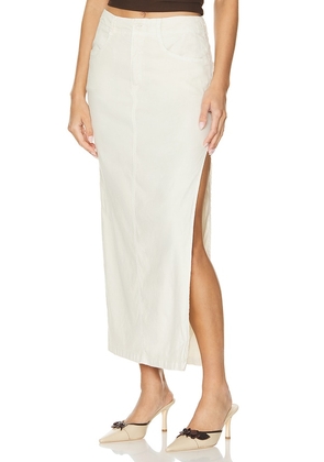 Bella Dahl Indigo Side Slit Skirt in Cream. Size 25, 26, 27, 28, 29, 30.