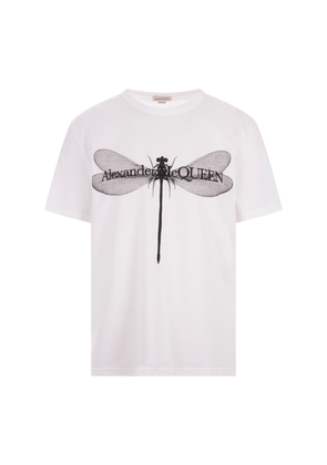 Alexander Mcqueen Dragonfly T-Shirt In White/black