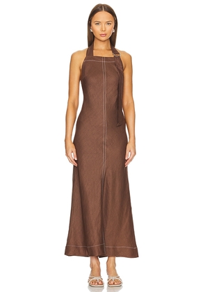 Bondi Born Varenna Bias Maxi Dress in Brown. Size S, XL/1X, XS.