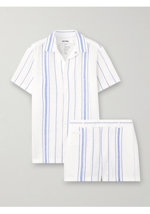 BETTTER - Aaron Striped Linen Shirt And Shorts Set - Multi - x small,small,medium,large