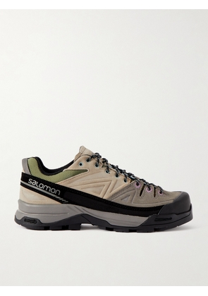 Salomon - X-alp Mesh- And Leather-trimmed Suede Sneakers - Gray - UK 3.5,UK 4,UK 4.5,UK 5,UK 5.5,UK 6,UK 6.5,UK 7,UK 7.5,UK 8,UK 8.5,UK 9,UK 9.5